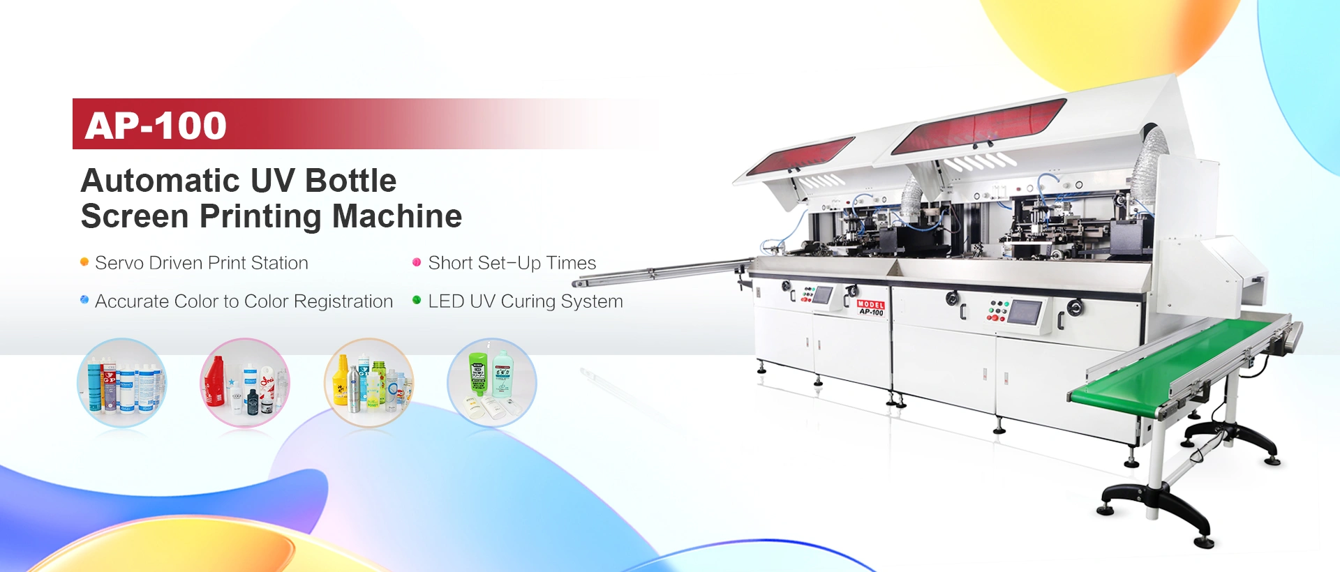 once_tech_ap_100_automatic_uv_bottle_screen_printing_machine