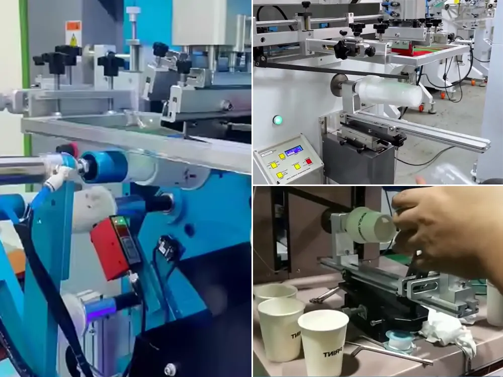 Plastic cup screen printing machines: manual, semi-automatic, and fully automatic types